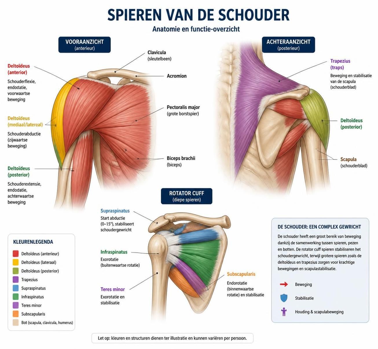 ontdek de belangrijkste spieren van de schouder en leer hoe ze samenwerken voor beweging en stabiliteit. een duidelijke uitleg voor iedereen die meer wil weten over schouderanatomie.