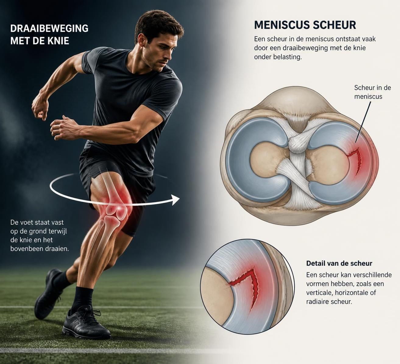 ontdek alles wat je moet weten over een gescheurde meniscus, inclusief symptomen, oorzaken en effectieve behandelingen om snel te herstellen.