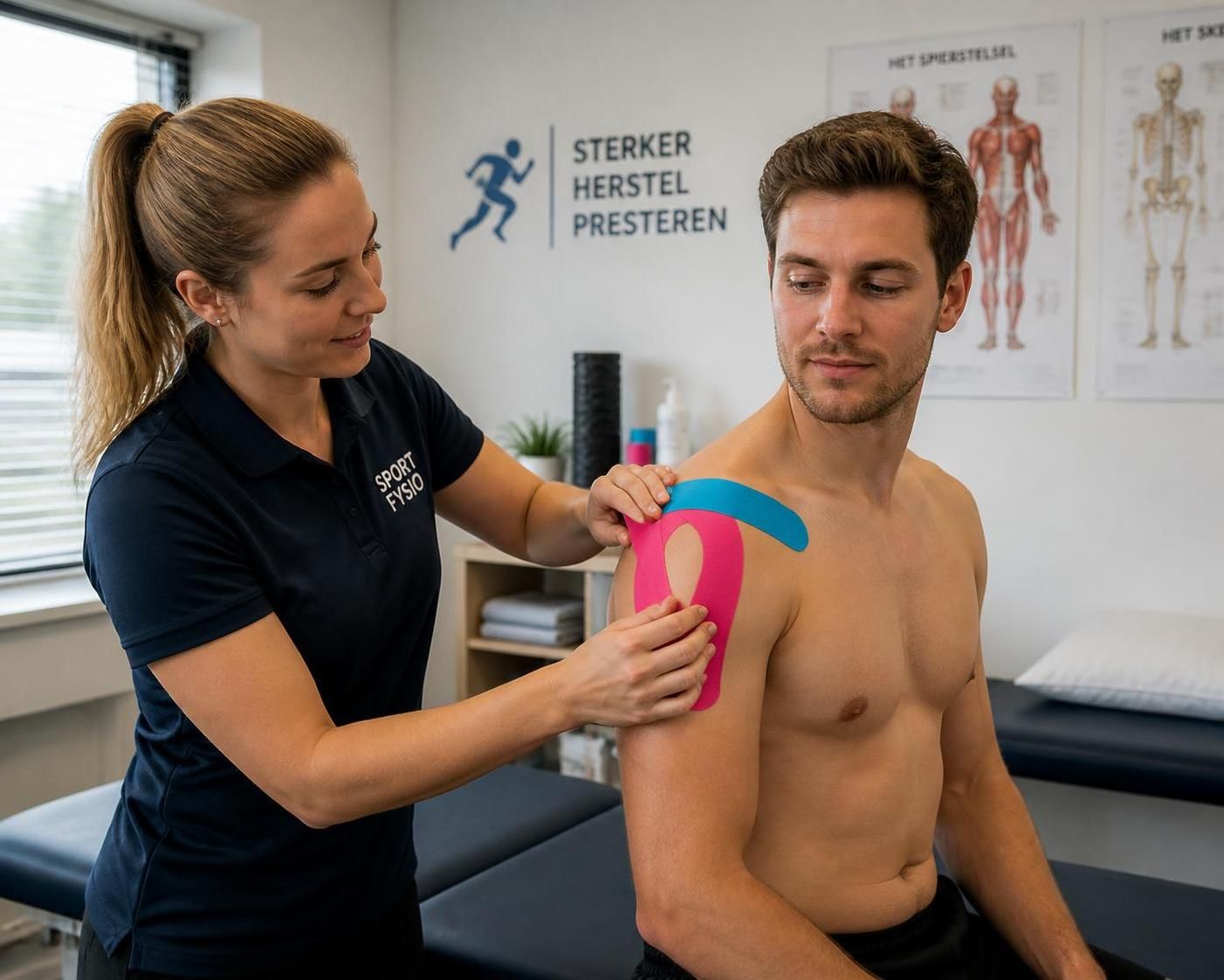 ontdek wat kinesiotape is en hoe het pijn kan verlichten door ondersteuning en genezing van spieren en gewrichten te bevorderen.